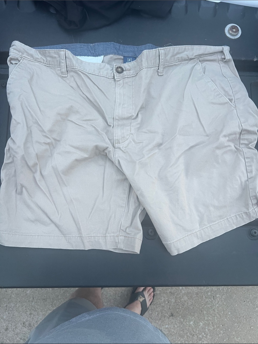 George Men's Khaki Flat-Front Cotton Shorts